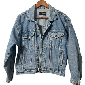 Vintage 90’s Denim Trucker Classic Denim Jean Jacket Grunge Boho Size M